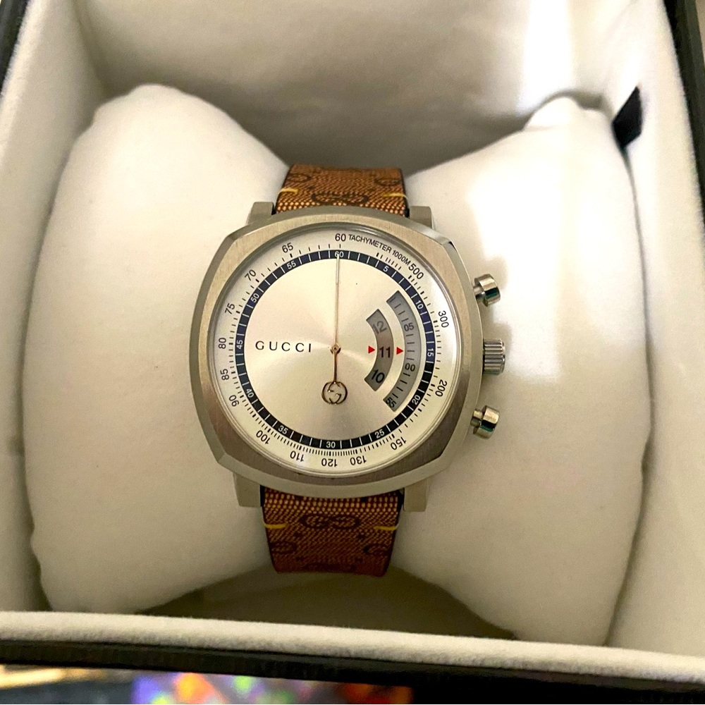 Gucci Grip Chronograph Watch with New Monogram GG Band